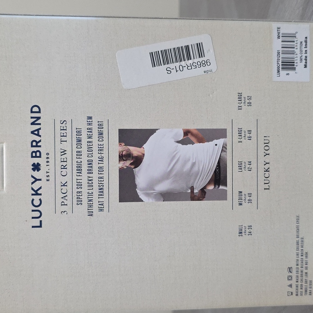 LUCKY BRAND | 3 pack crew neck undershirt tees | Size Small - Picture 3 of 3